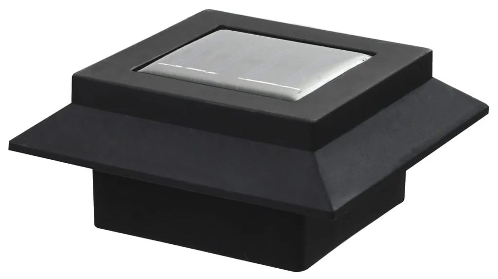 Candeeiro de exterior solar LED 12 pcs preto quadrado 12 cm