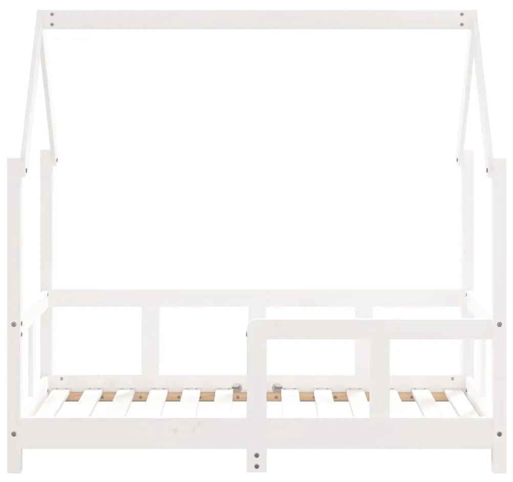 Estrutura de cama infantil 70x140 cm pinho maciço branco