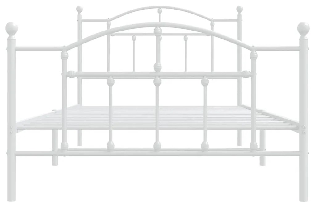 Estrutura de cama com cabeceira e pés 100x200 cm metal branco