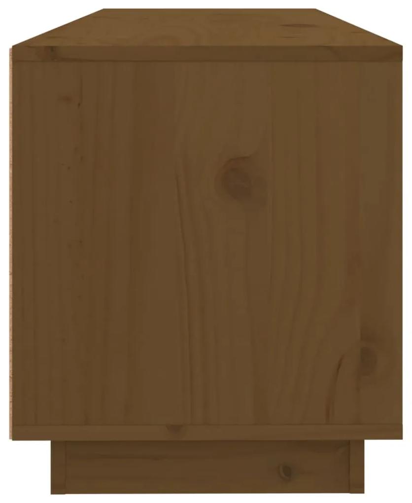 Móvel de TV 100x34x40 cm madeira de pinho maciça castanho mel