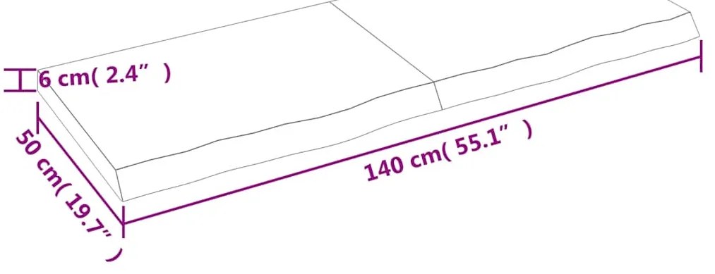 Prateleira de parede 140x50x(2-6) cm carvalho tratado castanho