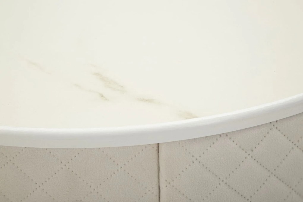 MESA DE CABECEIRA/TOCADOR COM PUFF Ø 52x70 - 36x39 CM CREME E DOURADO