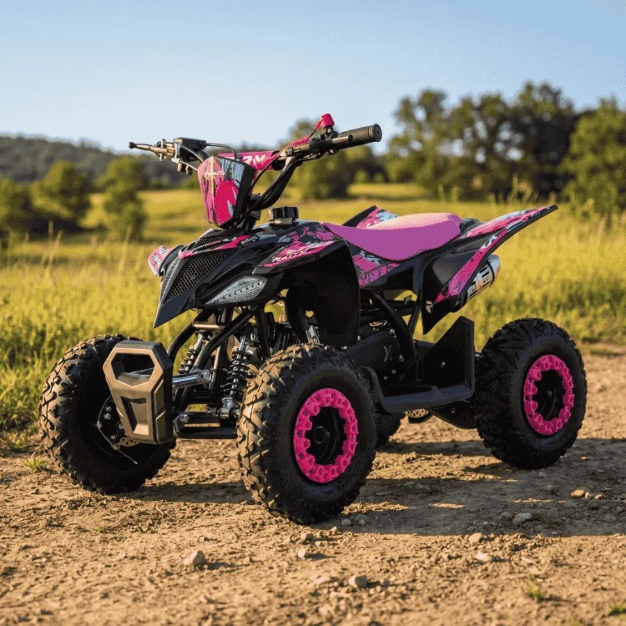 MINI MOTO 4 GASOLINA PARA CRIANÇAS 49cc Roan Ratte R6 4.5cv ROSA