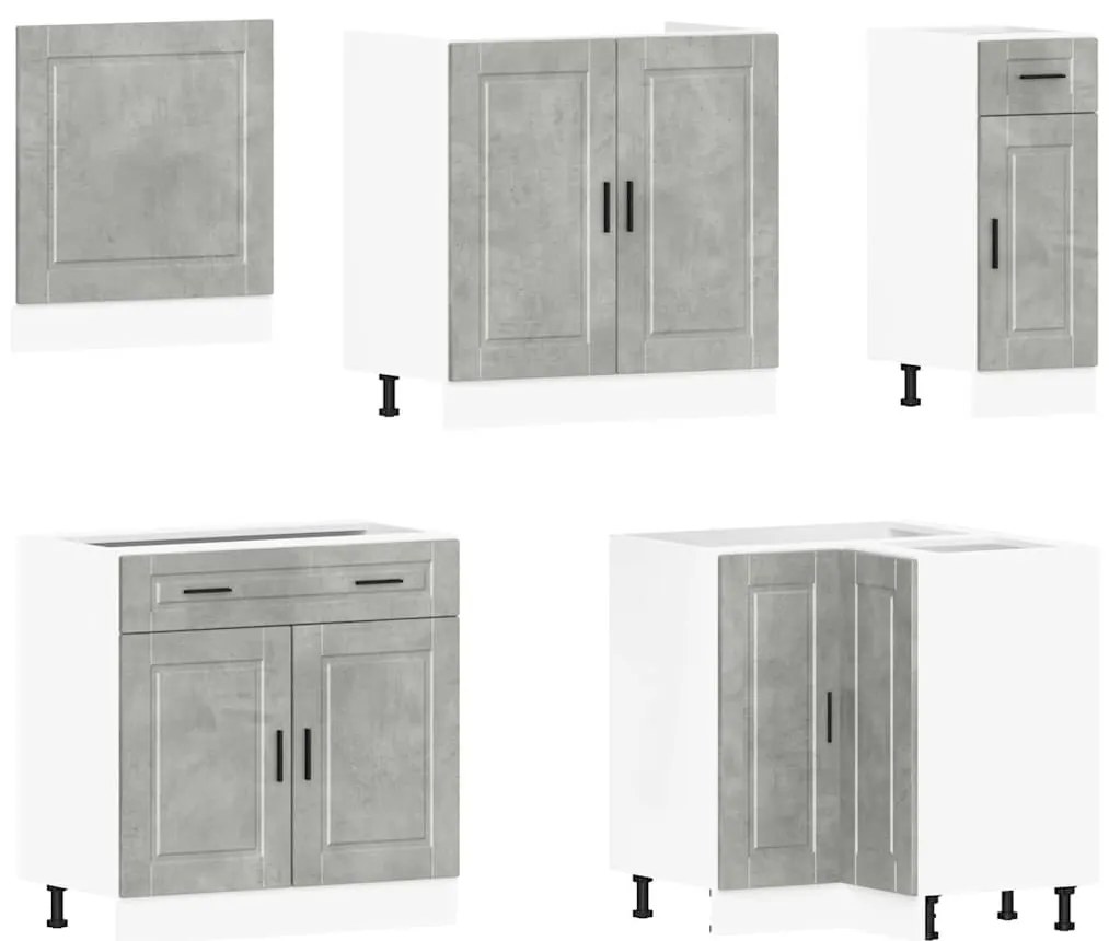11 peças armário de cozinha conjunto Porto cinzento cimento