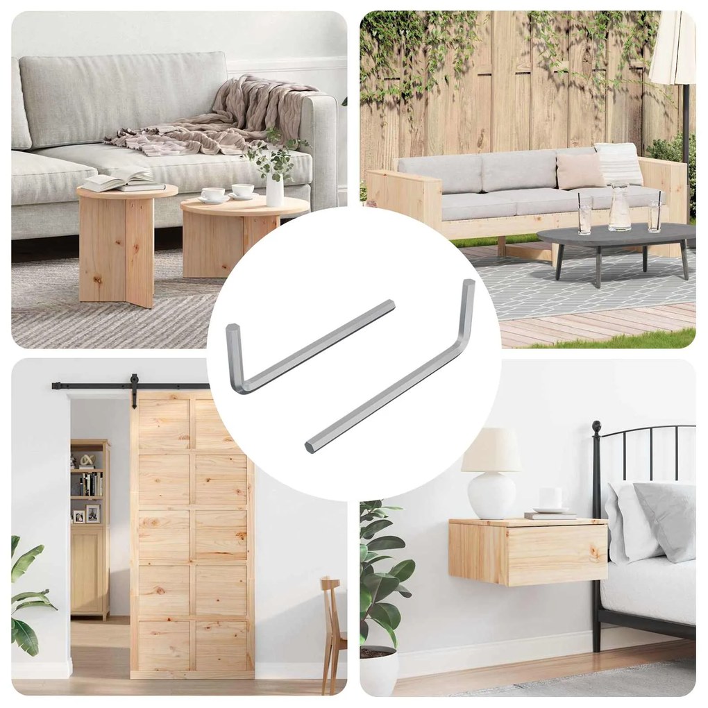 vidaXL Chave Hexagonal 2 pcs Prateado 32 x 86 mm Aço