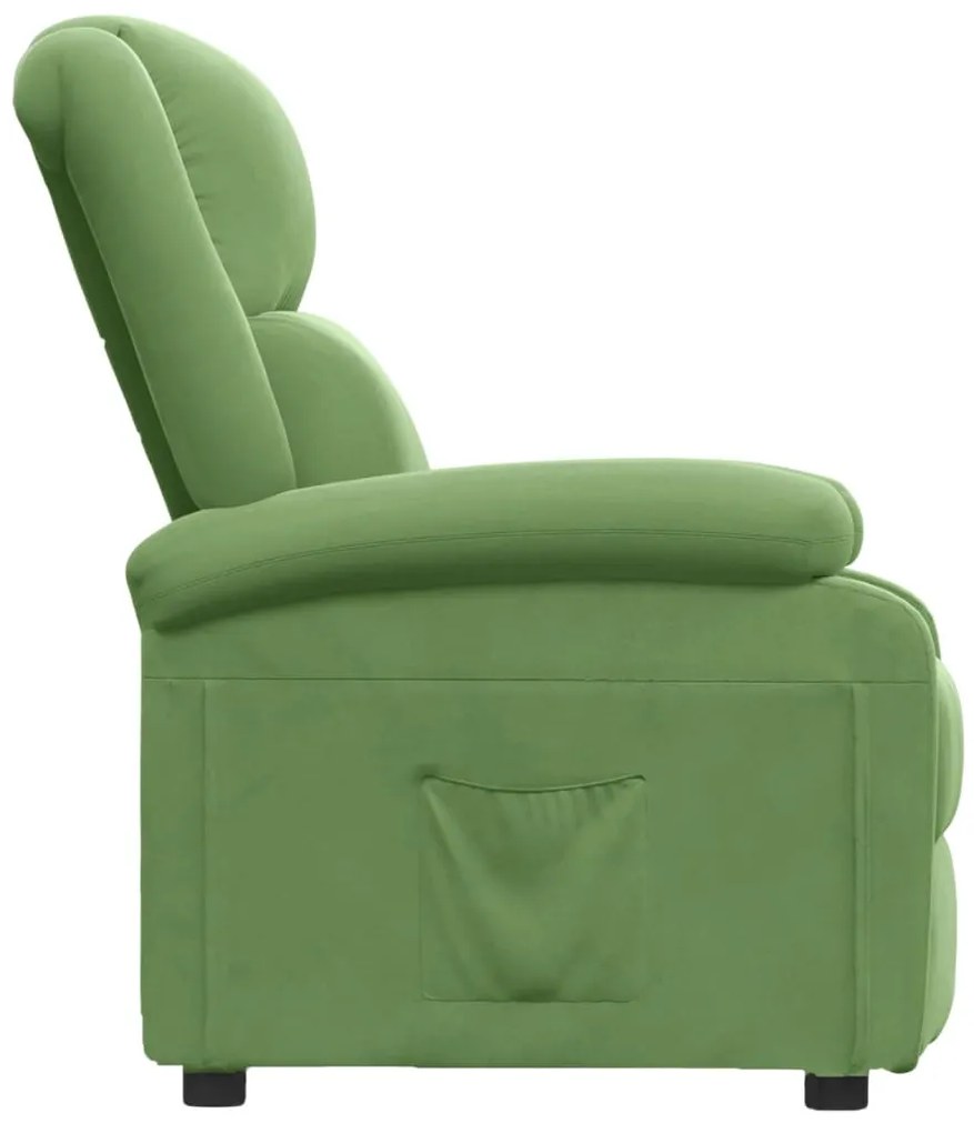 Poltrona reclinável veludo verde-claro