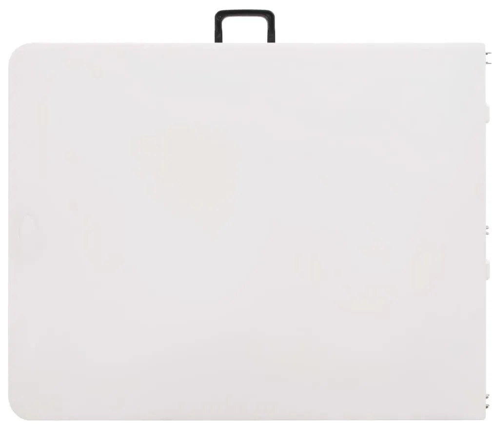 Mesa de jardim dobrável com 2 bancos 180 cm aço e PEAD branco