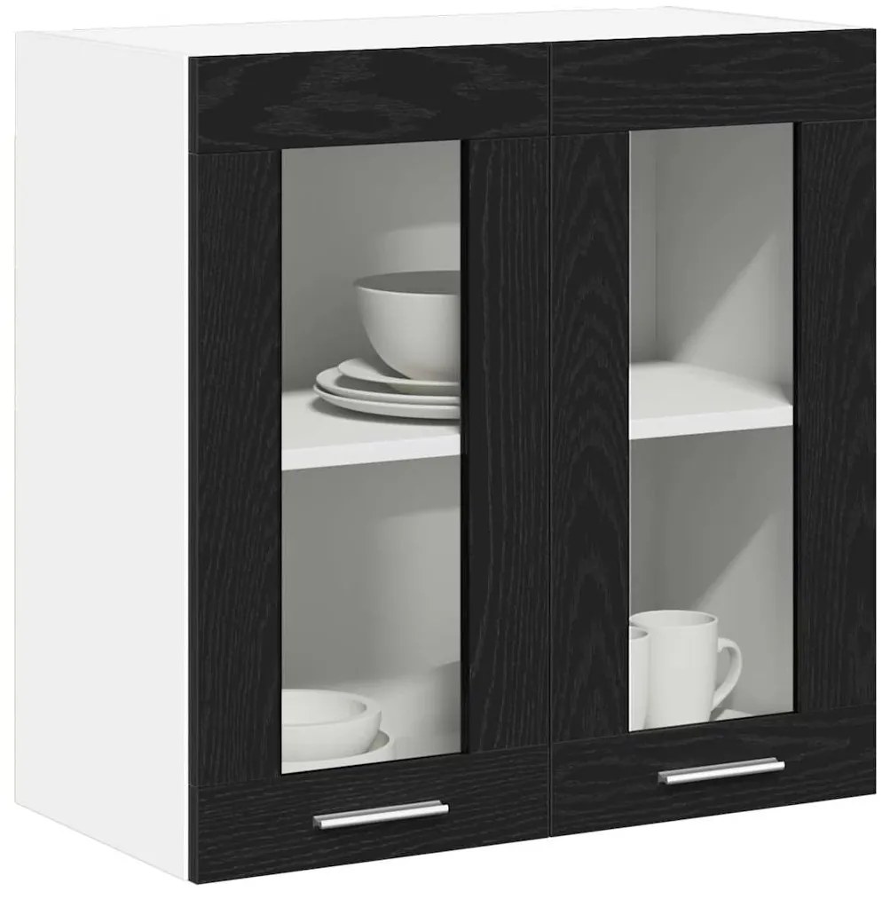 Cabide de Vidro Suspenso em Carvalho Preto - 60x31x60 cm, Feito de Mad