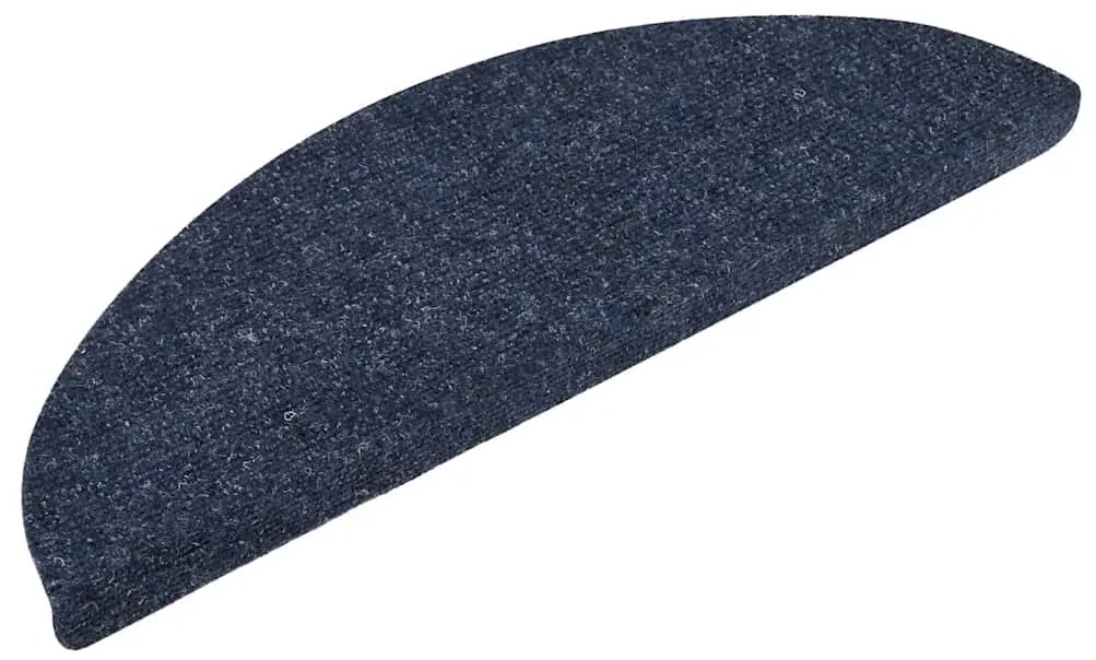 Tapetes escada autoadesivos 10 pcs 56x17x3 cm agulhado azul