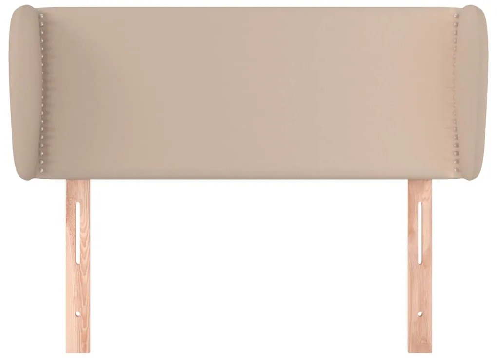 Cabeceira cama abas couro artificial 93x23x78/88 cm cappuccino