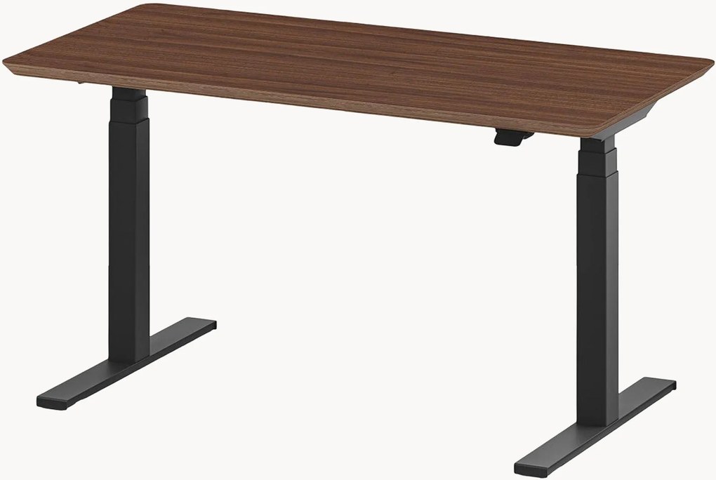 Secretária vertical artesanal com tampo em madeira de nogueira e ajuste elétrico de altura Pro Mini