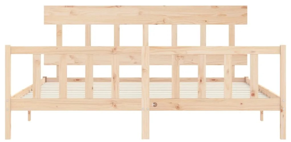 Cama sem colchão 200x200 cm madeira de pinho maciça