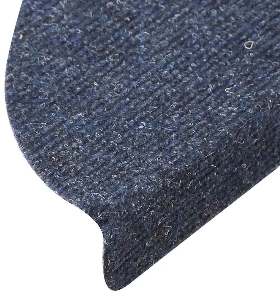 Tapetes escada autoadesivos 10 pcs 56x17x3 cm agulhado azul