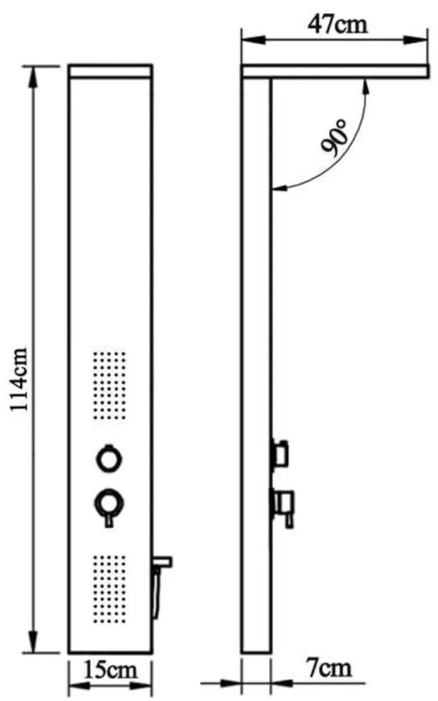 Sistema de Coluna de Duche de Hidromassagem com 150 Jatos - Branco - D