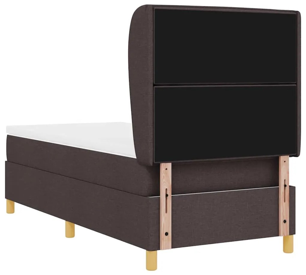 Cama Box Spring com Colchão vidaXL Castanho Escuro 80x200 cm em Tecido