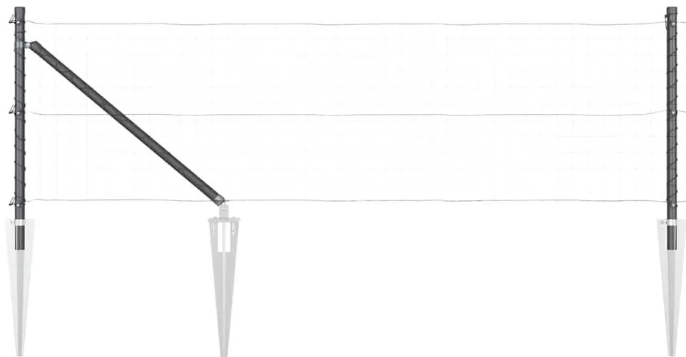 Postes de Cerca com Ponta - 52 pcs Ø32 mm 100 cm em Aço Galvanizado
