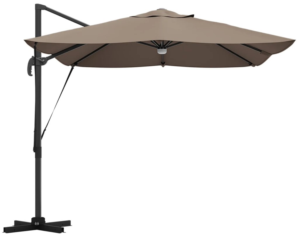 Guarda-sóis Cantilever - Taupe Taupe Tecido Grande