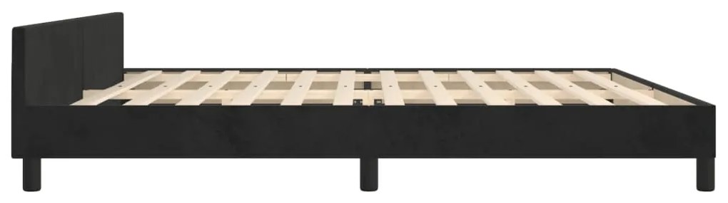 Estrutura de cama sem colchão 200x200 cm veludo preto