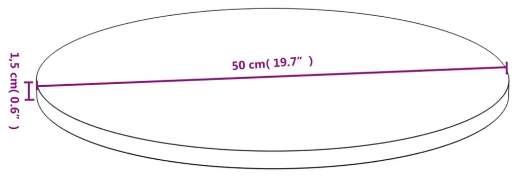 Tampo de mesa Ø50x1,5 cm bambu