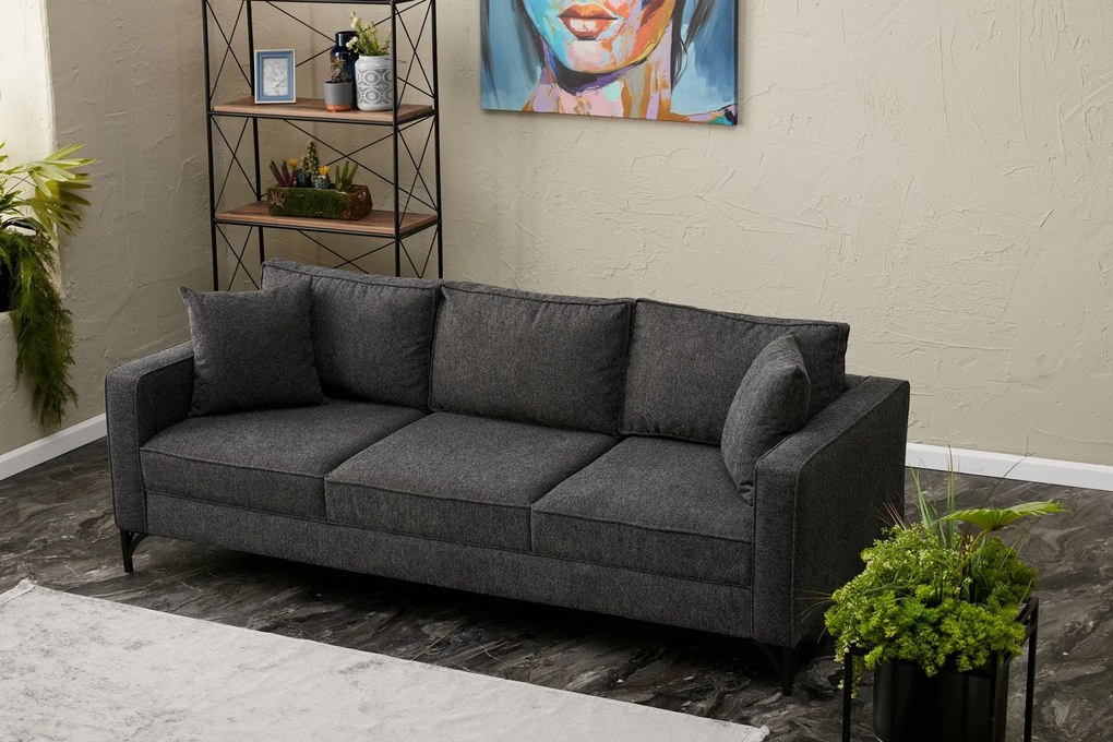 Sofá de 3 Lugares Berlin – Antracite – 220x83x91 cm