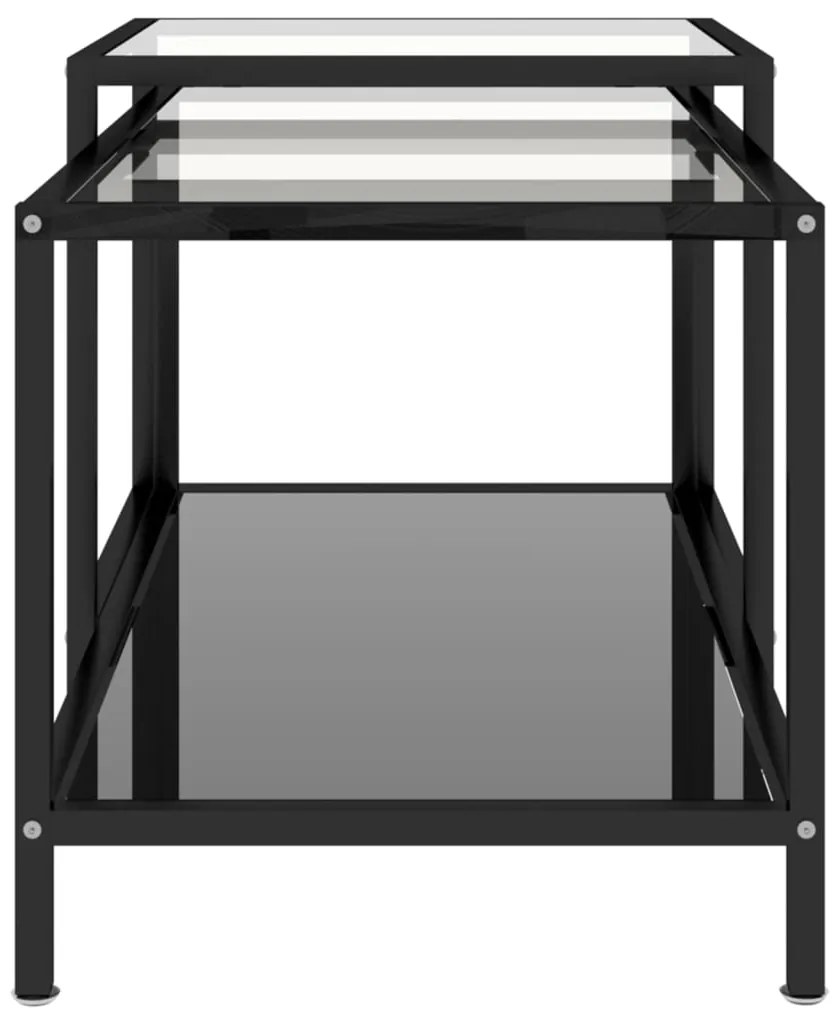 Mesas de centro 2 pcs vidro temperado preto