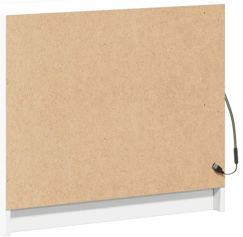 Aparador c/ luzes LED 72x34x61 cm derivados de madeira branco
