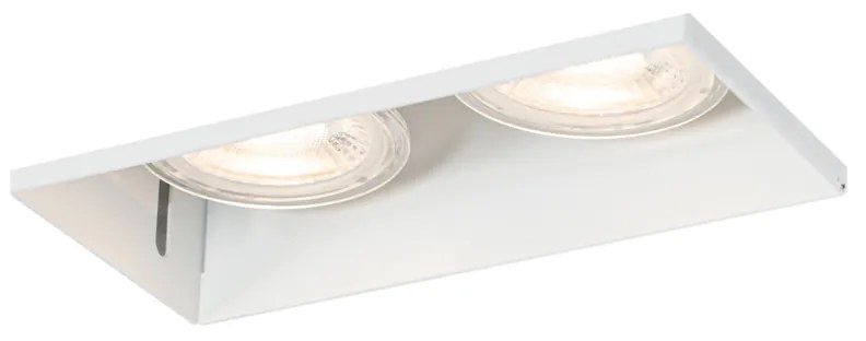 Conjunto de 6 Spots Embutidos Brancos GU10 50mm 2 Luzes Sem Moldura - Oneon