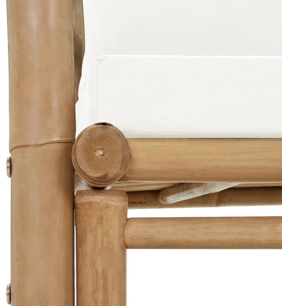 Cadeiras de jardim 2 pcs com almofadões e almofadas bambu