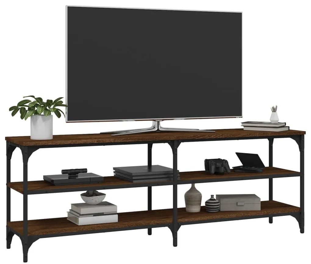 Móvel p/ TV 140x30x50 cm derivados de madeira carvalho castanho