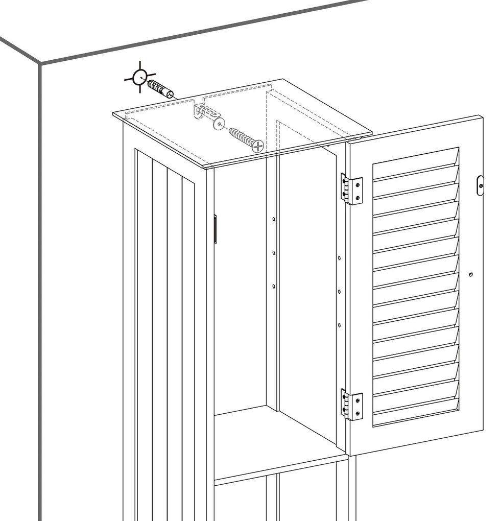 Armário de casa de banho com portas de batente estilo escandinavo 32 x 30 x 170 cm Branco