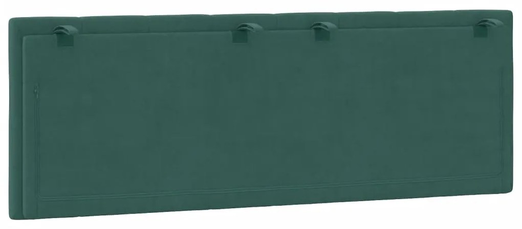 Almofadão de cabeceira 120 cm veludo verde-escuro