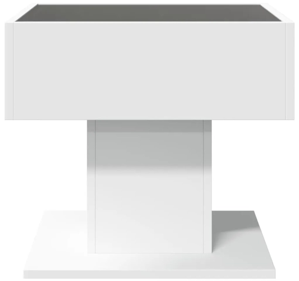 Mesa de centro c/ LEDs 50x50x45cm derivados de madeira branco