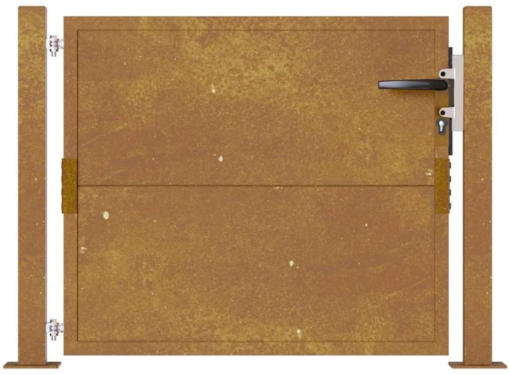 Portão de jardim 105x105 cm aço corten