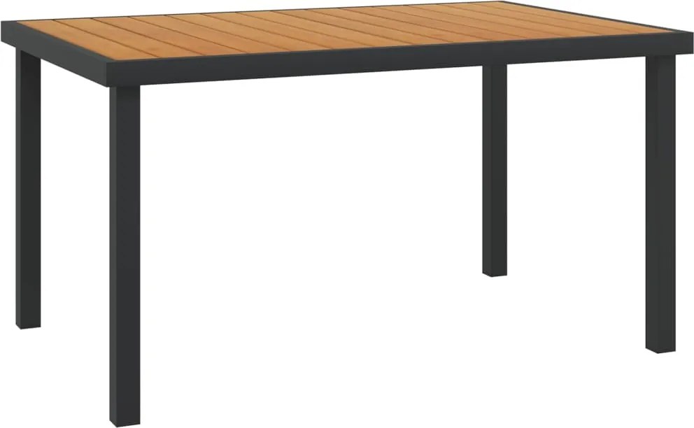 vidaXL Mesa de jardim em alumínio e WPC 140x90x74 cm castanho