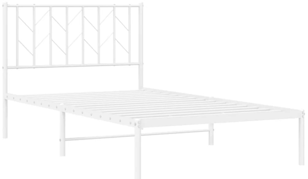 Estrutura de cama com cabeceira 100x200 cm metal branco