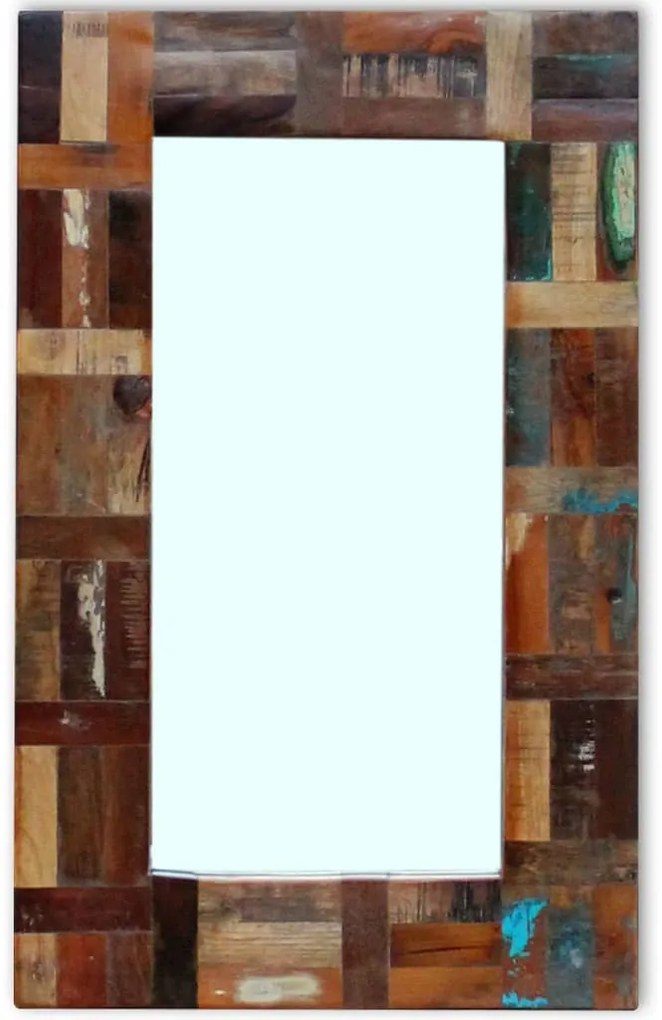 vidaXL Espelho 80x50 cm madeira reciclada maciça