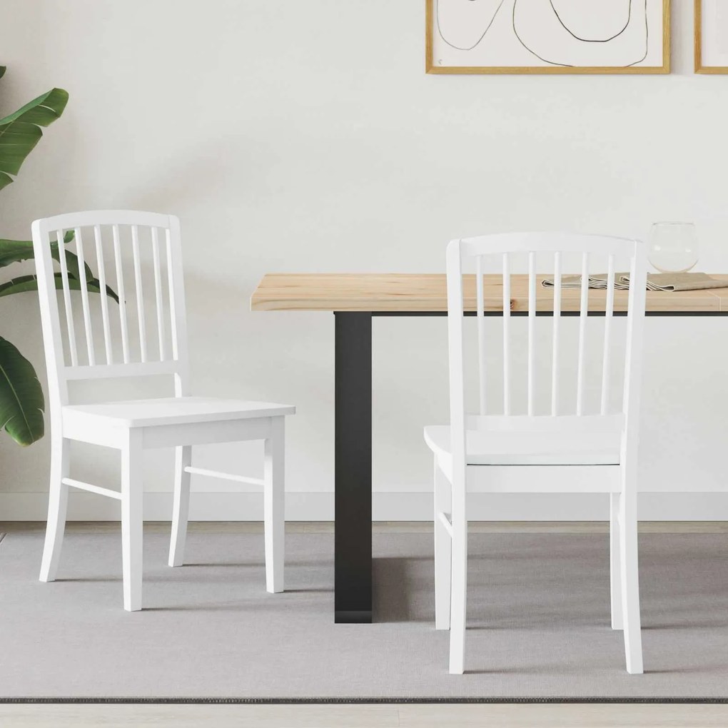 vidaXL Cadeiras de Jantar 2 pcs Branco 50 x 52,5 x 91 cm