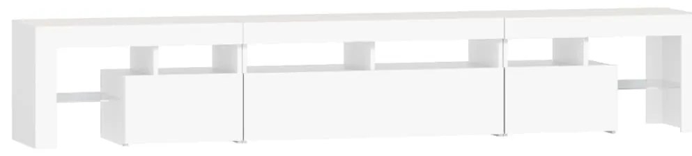 Móvel de TV com luzes LED 230x36,5x40 cm branco