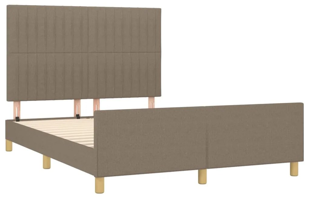 Cama sem colchão 140x200 cm tecido castanho-acinzentado