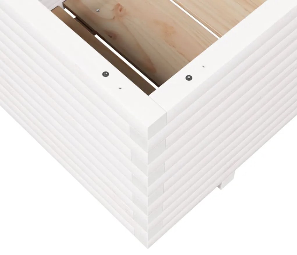 Vaso/floreira de jardim 110x60x49,5 cm pinho maciço branco