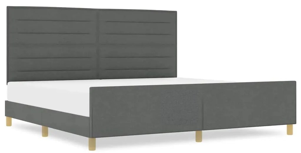 Estrutura de Cama de Tecido Cinza Escuro vidaXL 200x200 cm