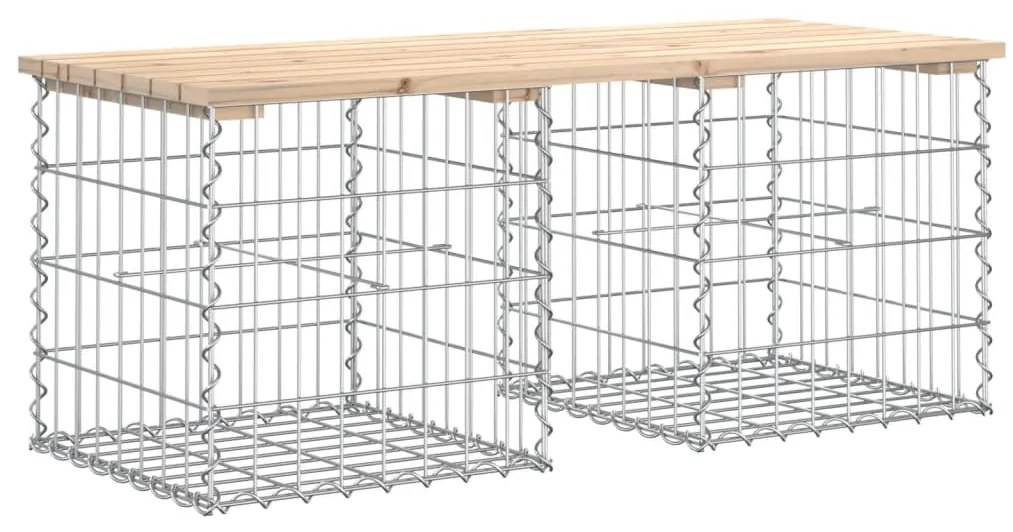 Banco de jardim c/ design gabião 103x44x42 cm pinho maciço
