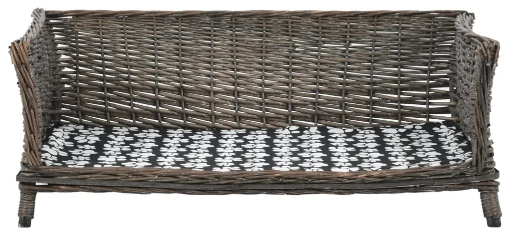 Cesto p/ cães almofadão cinzento 90x54x35 cm salgueiro genuíno