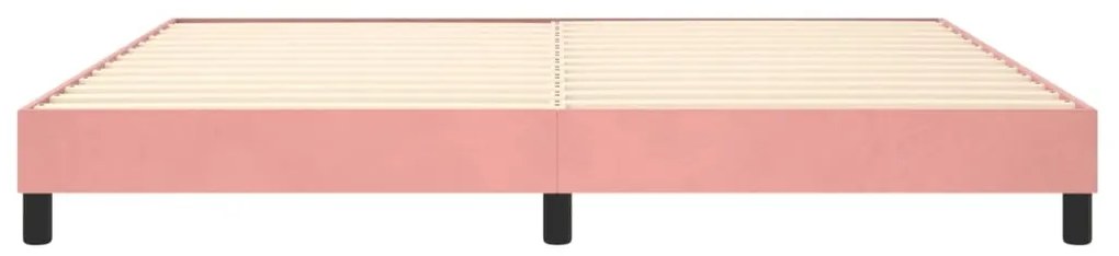 Estrutura de cama 200x200 cm veludo rosa