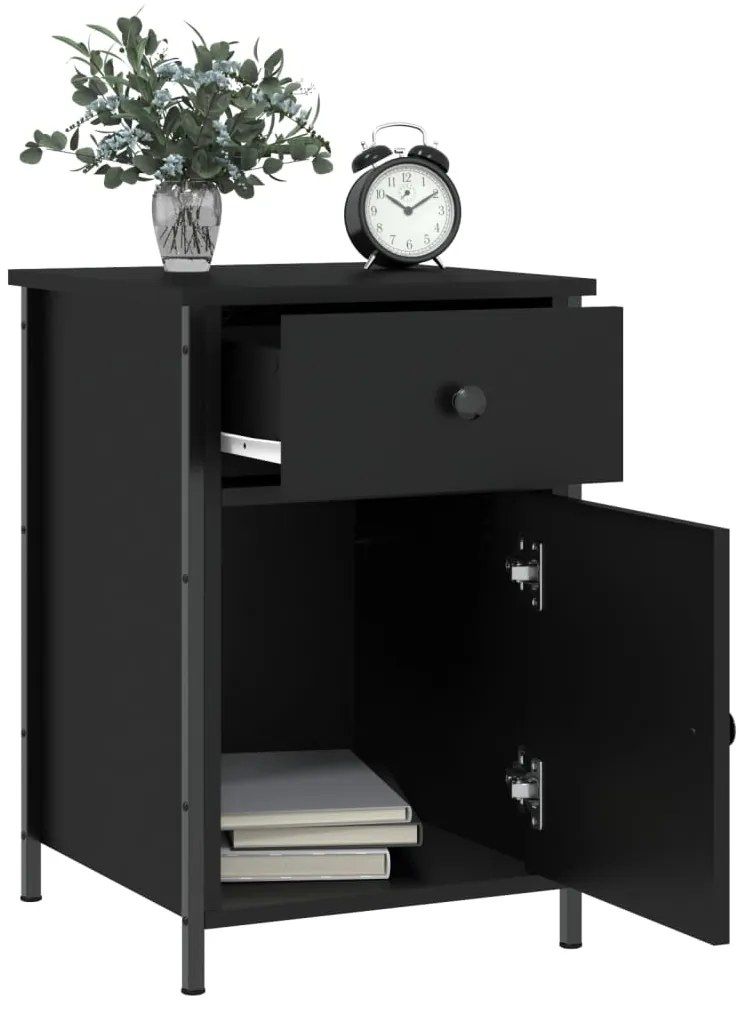 Mesa de cabeceira 40x42x60 cm derivados de madeira preto