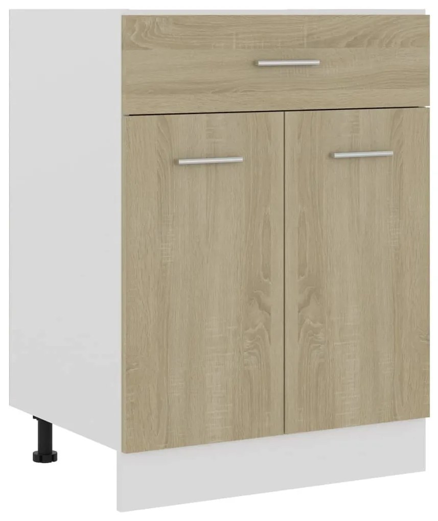 801231 vidaXL Armário inferior c/ gavetas 60x46x81,5cm contraplacado carvalho