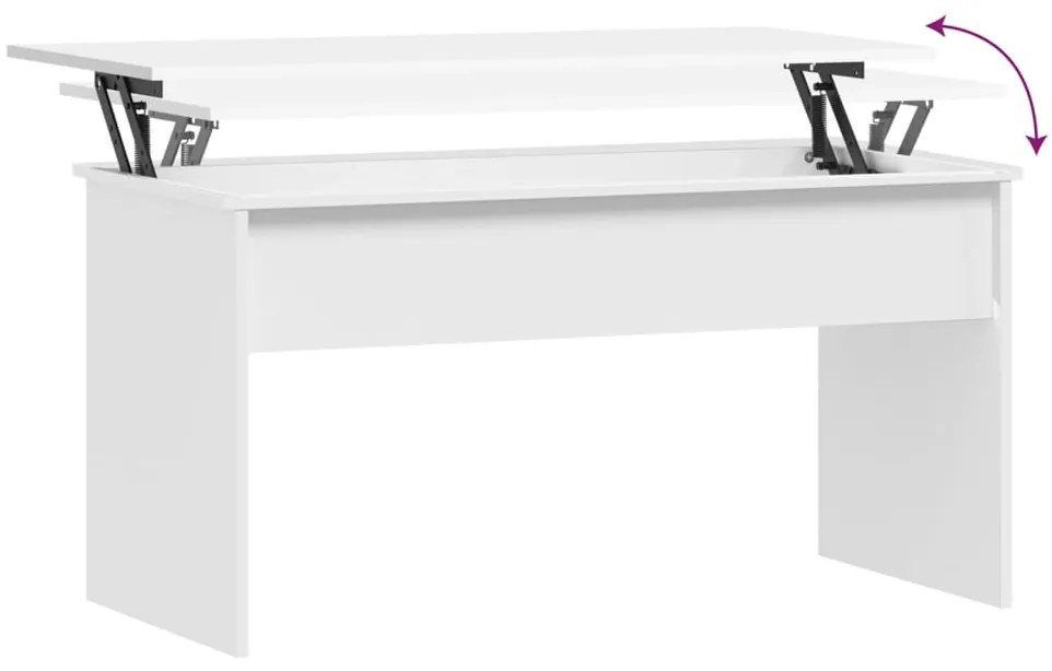 Mesa de Centro Beira Elevatória de 102 cm - Branco - Design Moderno