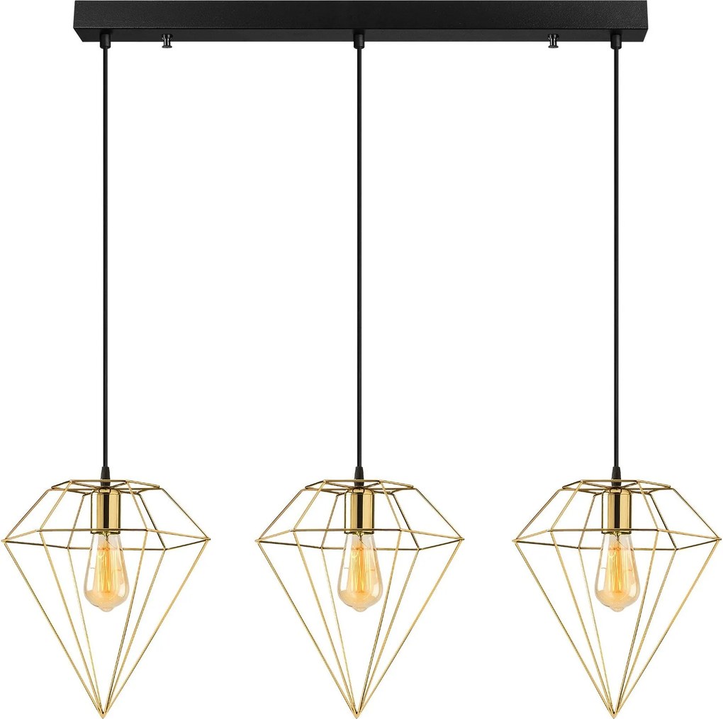 Candeeiro de Teto Elmas – Dourado – 100 x 30 cm