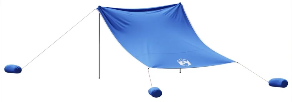 Toldo de praia com âncoras de areia 304x300 cm azul