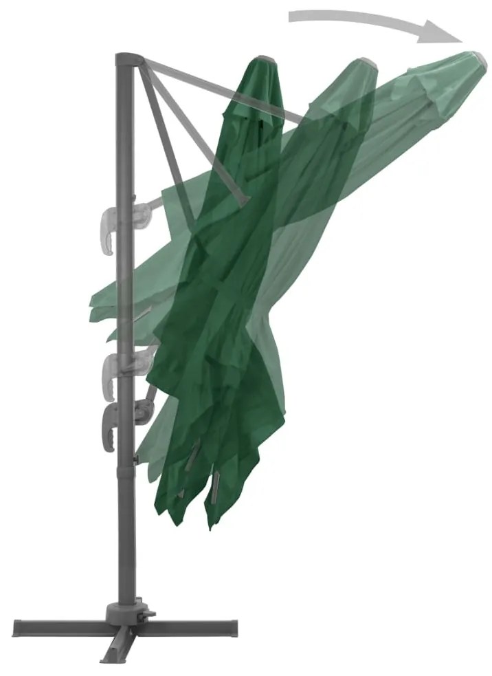 Guarda-sol de jardim com base portátil verde